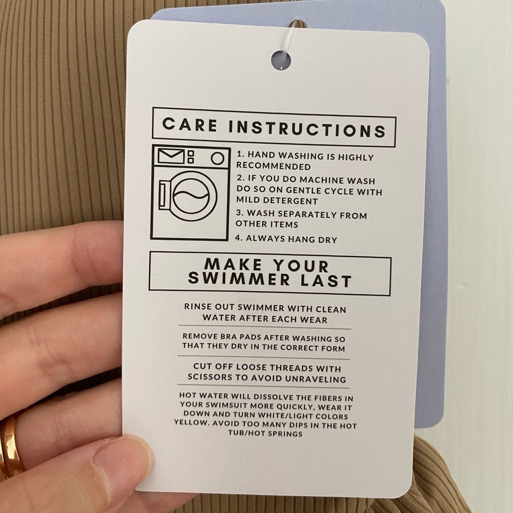 KORTNI JEANE Women’s Ribbed Sand Brown Skirted One-Piece Swimsuit in Size M NWT - Picture 8 of 9